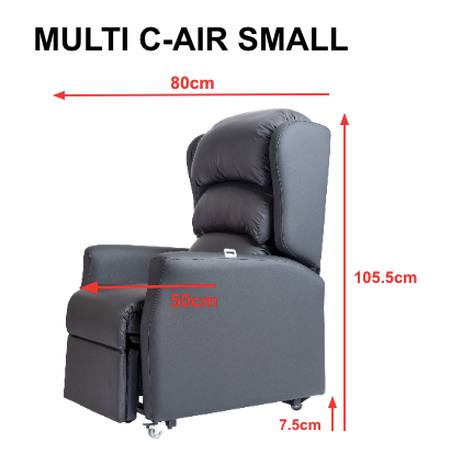 Multi C-Air 158kg (M/L) 127kg (S) SWL: Tilt in space, Rise & Recline Chair