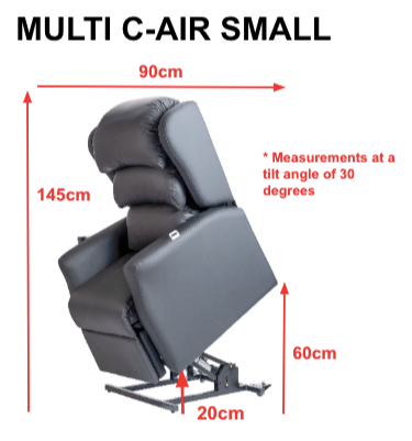 Multi C-Air 158kg (M/L) 127kg (S) SWL: Tilt in space, Rise & Recline Chair