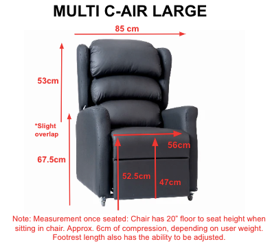 Multi C-Air 158kg SWL: Tilt in space, Rise & Recline Chair