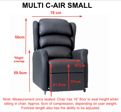Multi C-Air 158kg SWL: Tilt in space, Rise & Recline Chair