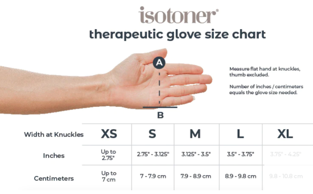Isotoner 3/4 Fingerless Therapeutic Compression Gloves (Pair - Left and Right)